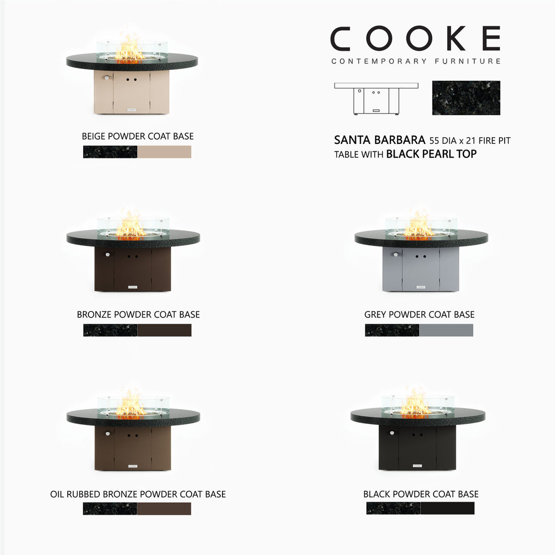 COOKE Santa Barbara Fire Pit Table 55" Diameter x 21" - Stone Top