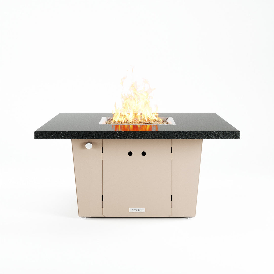 COOKE Parkway Fire Pit Table 48" x 48" x 21" x 3cm Stone Top Lg Pan