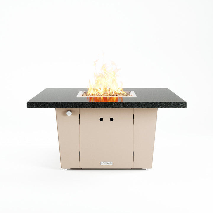 COOKE Parkway Fire Pit Table 48" x 48" x 21" x 3cm Stone Top Sm Pan