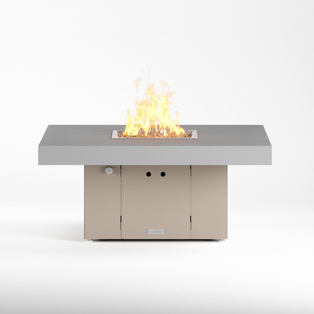 COOKE Santa Barbara Fire Pit Table 48" x 48" x 21" - Aluminum Top