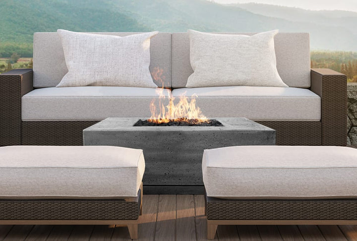 Tavola 4 Fire Table – 66" Rectangular Hand-Crafted Concrete Gas Fire Pit (65,000 BTUs, Propane or Natural Gas)
