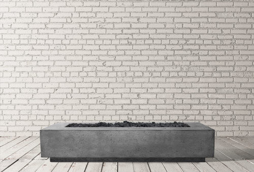Tavola 6 Fire Table – 90" Rectangular Hand-Crafted Concrete Gas Fire Pit (90,000 BTUs, Propane or Natural Gas)