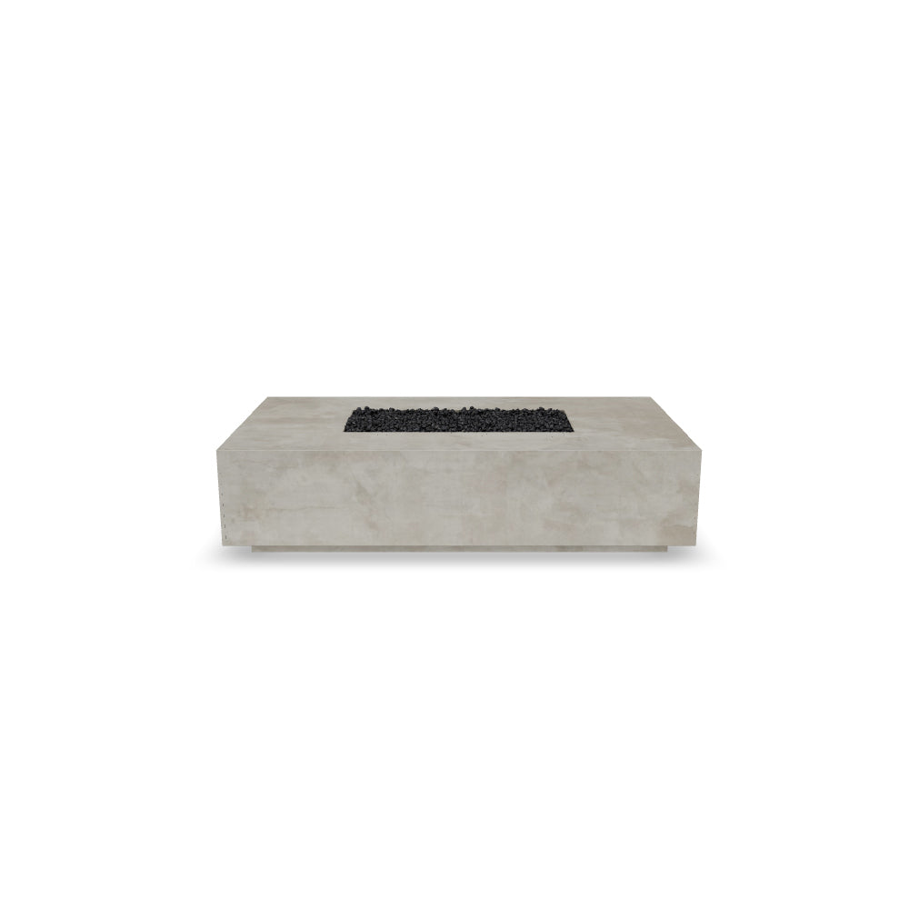 Tavola 4 Fire Table – 38" x 66" Rectangular GFRC Fire Table (Pewter & Natural Finishes)