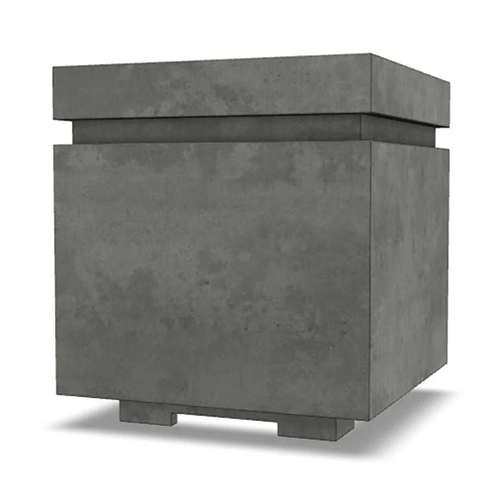 Tav 20" Propane Tank Enclosure & Side Table (Pewter & Natural Finishes)