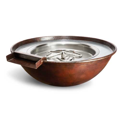 HPC 31" Fire Hammered Tempe Copper Fire Bowl (Electronic Ignition On/Off, LP, Torpedo)