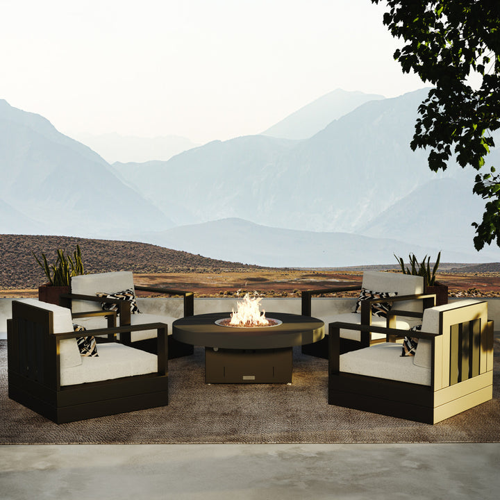 COOKE Santa Barbara Fire Pit Table 48" Diameter x 17" - Aluminum Top