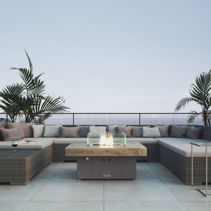 COOKE Santa Barbara Fire Pit Table 40" x 40" x 17" - Stone Top