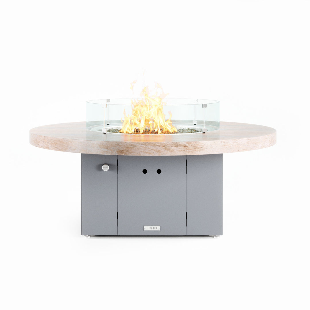 COOKE Santa Barbara Fire Pit Table 55" Diameter x 21" - Stone Top