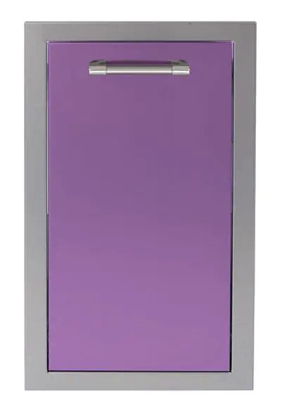 Alfresco 15-Inch Stainless Steel Soft-Close Roll-Out Trash Center - Blue Lilac-Gloss - AXE-TC-SC-S4005