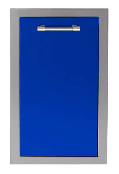 Alfresco 15-Inch Stainless Steel Soft-Close Roll-Out Trash Center - Ultramarine Blue-Gloss - AXE-TC-SC-S5002