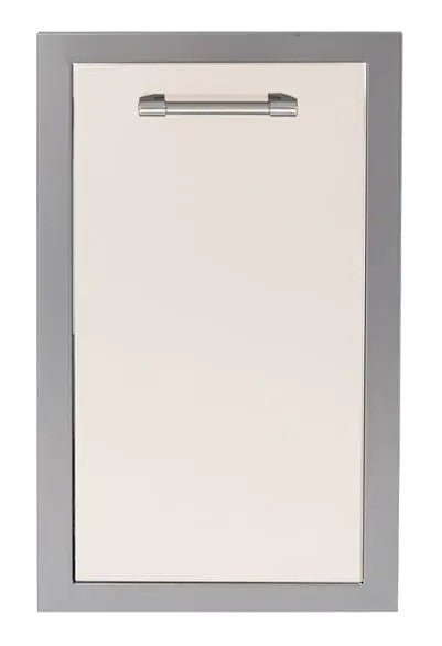 Alfresco 15-Inch Stainless Steel Soft-Close Roll-Out Trash Center - Signal White-Glass - AXE-TC-SC-S9003