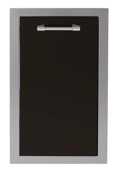 Alfresco 15-Inch Stainless Steel Soft-Close Roll-Out Trash Center - Jet Black-Gloss - AXE-TC-SC-S9005