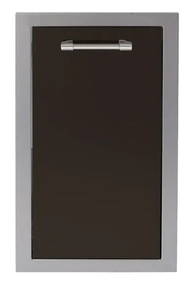 Alfresco 15-Inch Stainless Steel Soft-Close Roll-Out Trash Center - Jet Black-Matte - AXE-TC-SC-SM9005
