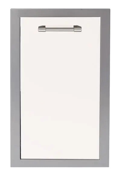 Alfresco 15-Inch Stainless Steel Soft-Close Roll-Out Trash Center - Signal White-Matte - AXE-TC-SC-SM9003