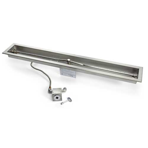 HPC Fire 25" x 8" Linear Interlink Pan Insert with Electronic On/Off Ignition, Torpedo Burner, LP/NG