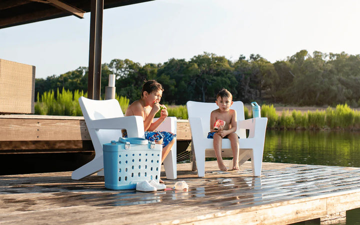 Bask Lounge Chair – Modern Resin Adirondack In-Pool Ledge Chair for Tanning Ledges, Baja Shelves & Outdoor Lounging