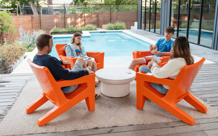 Bask Lounge Chair – Modern Resin Adirondack In-Pool Ledge Chair for Tanning Ledges, Baja Shelves & Outdoor Lounging