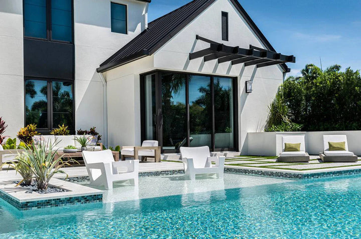 Bask Lounge Chair – Modern Resin Adirondack In-Pool Ledge Chair for Tanning Ledges, Baja Shelves & Outdoor Lounging