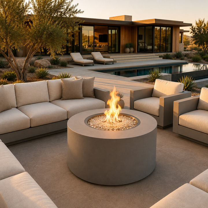 Outdoor GreatRoom Vosera Round Gas Fire Pit Table – 36" & 48"
