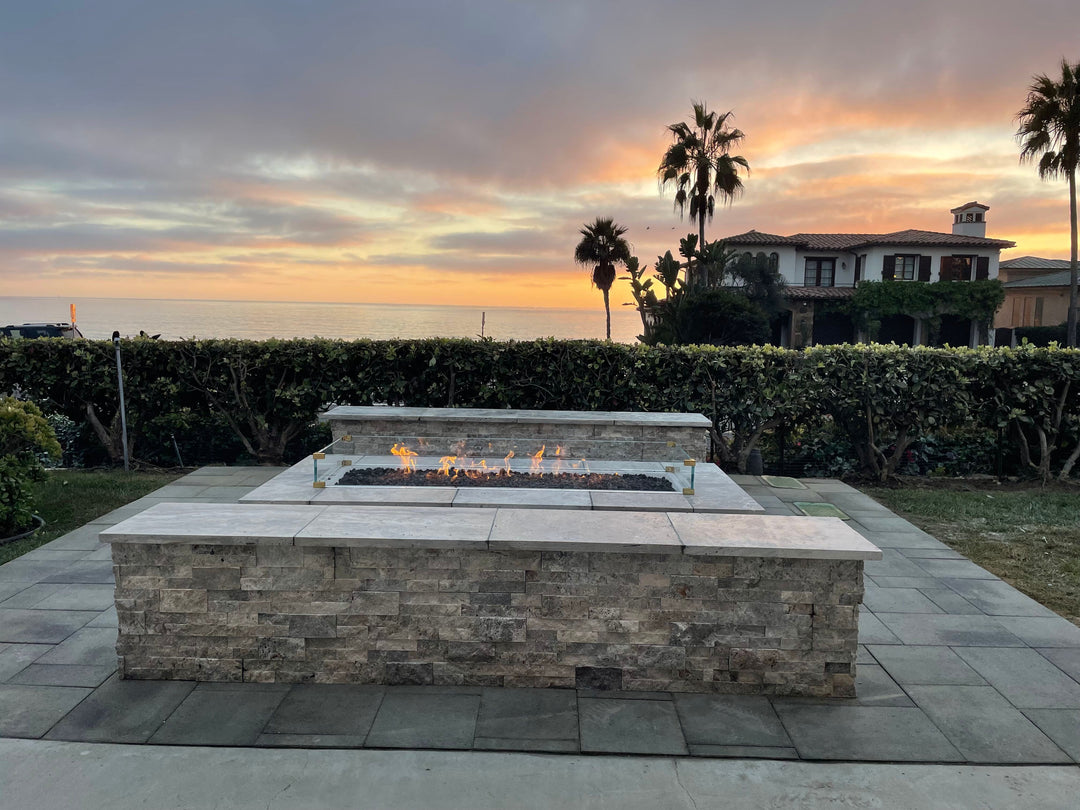 COOKE Custom Clamped Starphire Ultra-Clear Glass Wind Screen For Any Firepit (Glass: 3/8" Thick, 6" Height)