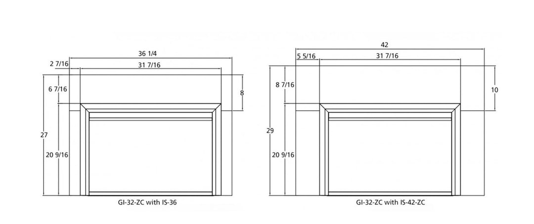 Outdoor Greatroom - Gallery Zero-Clearance Electric Fireplace Insert in 36" or 42"