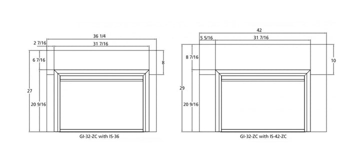 Outdoor Greatroom - Gallery Zero-Clearance Electric Fireplace Insert in 36" or 42"