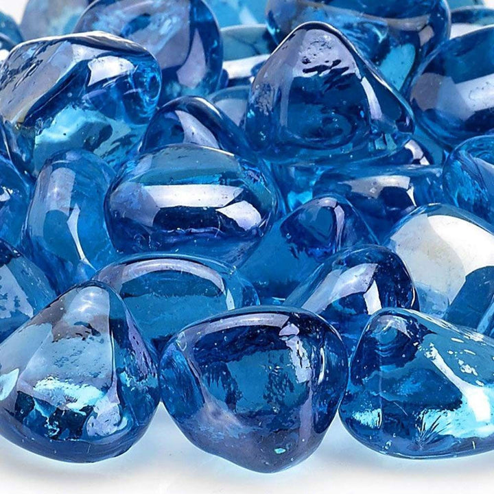 American Fire Glass 1-Inch Zircon Fire Glass, 10-Pounds, Coastal Blue Luster